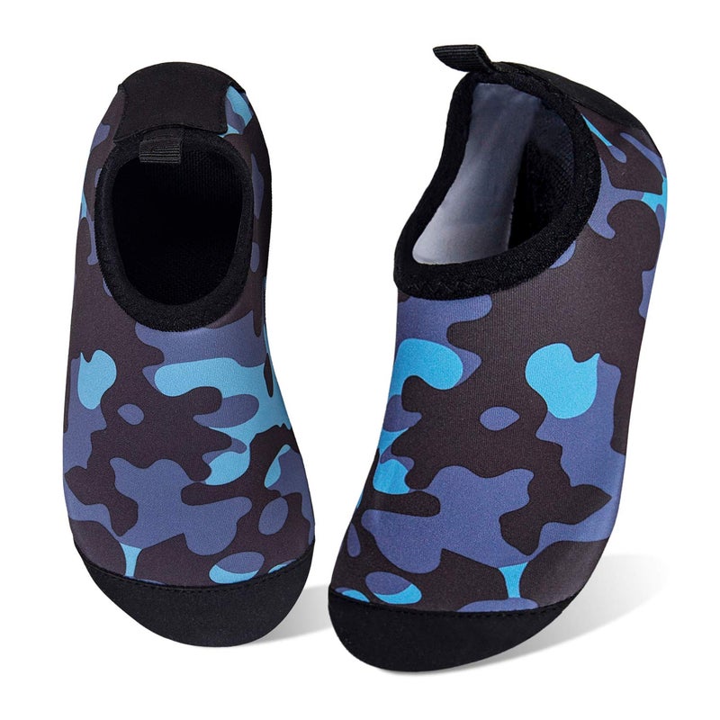 WateLves Kids Water Shoes Toddler Girls Boys Barefoot Non-Slip Quick Dry Aqua Socks for Beach Swim Walking (Camouflage Black, 32/33) - Image 1